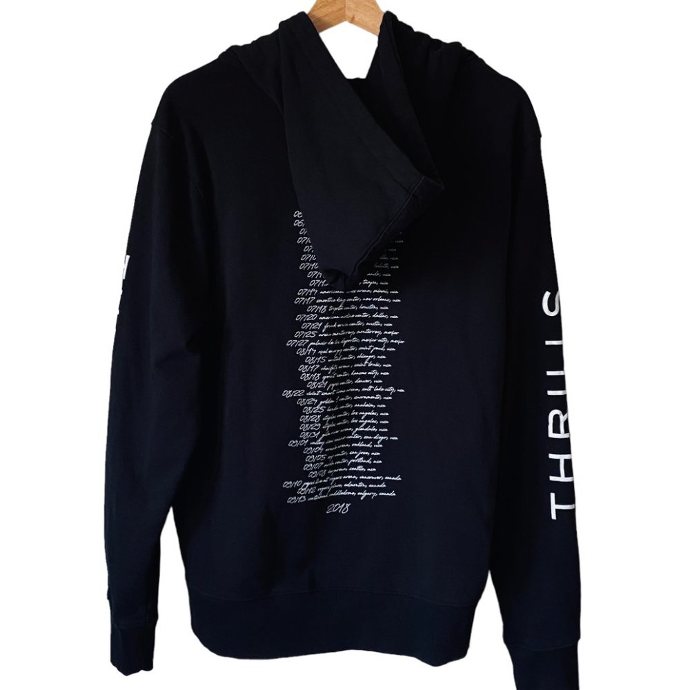 Sam Smith 2018 Thrills Tour Black Zip Up Hoodie Sweatshirt Size Large Unisex